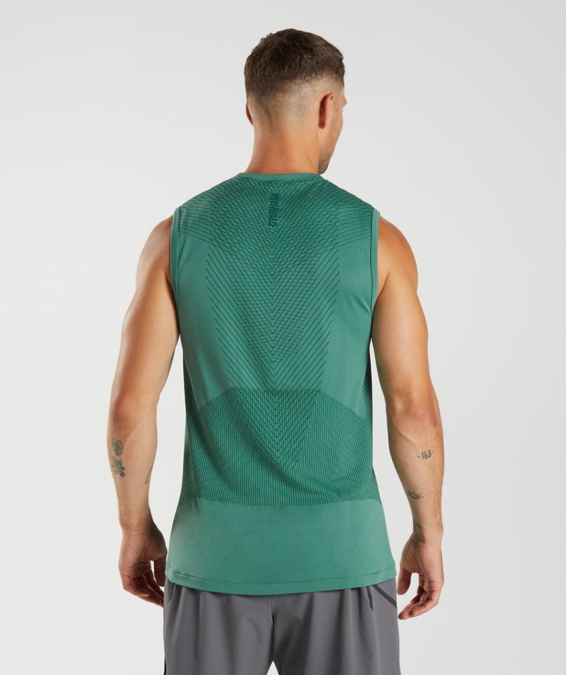 Men's Gymshark Apex Seamless Tanks Green | CA N13867